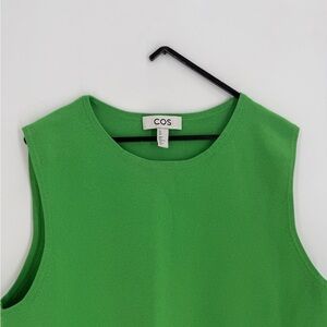 Cos Knitted Sleeveless Minimalist Top In Bright Green